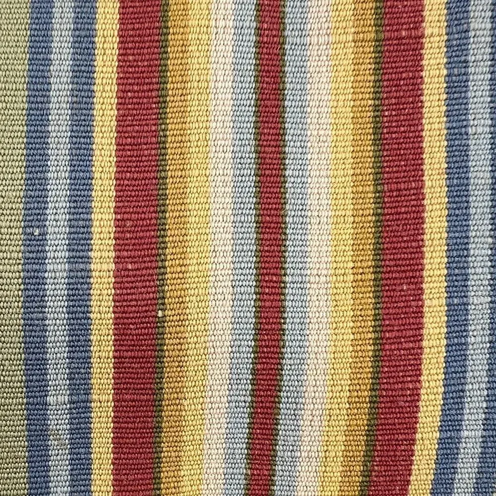 Fossil Cabana Stripe Canvas Wood Handled Satchel Handbag Purse Multicolor
